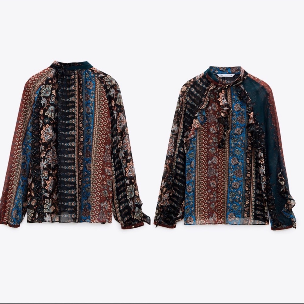 💫 Zara Boho Print Blouse 💫 - Picture 9 of 11